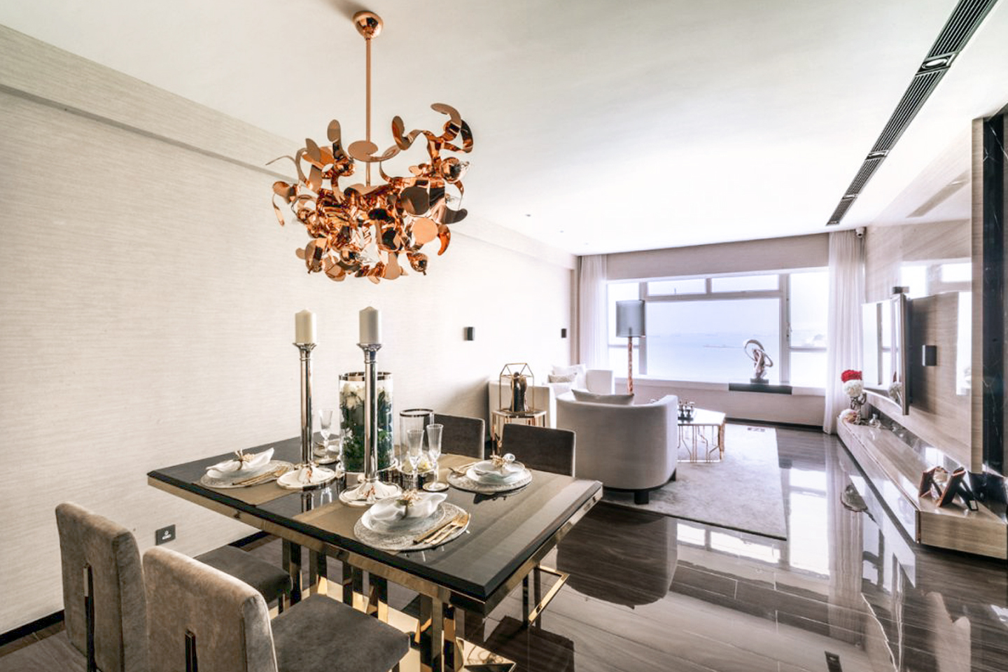 Aqua Blue - Living & Dining Room